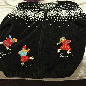 Alfred Dunner Winter zip up sweater